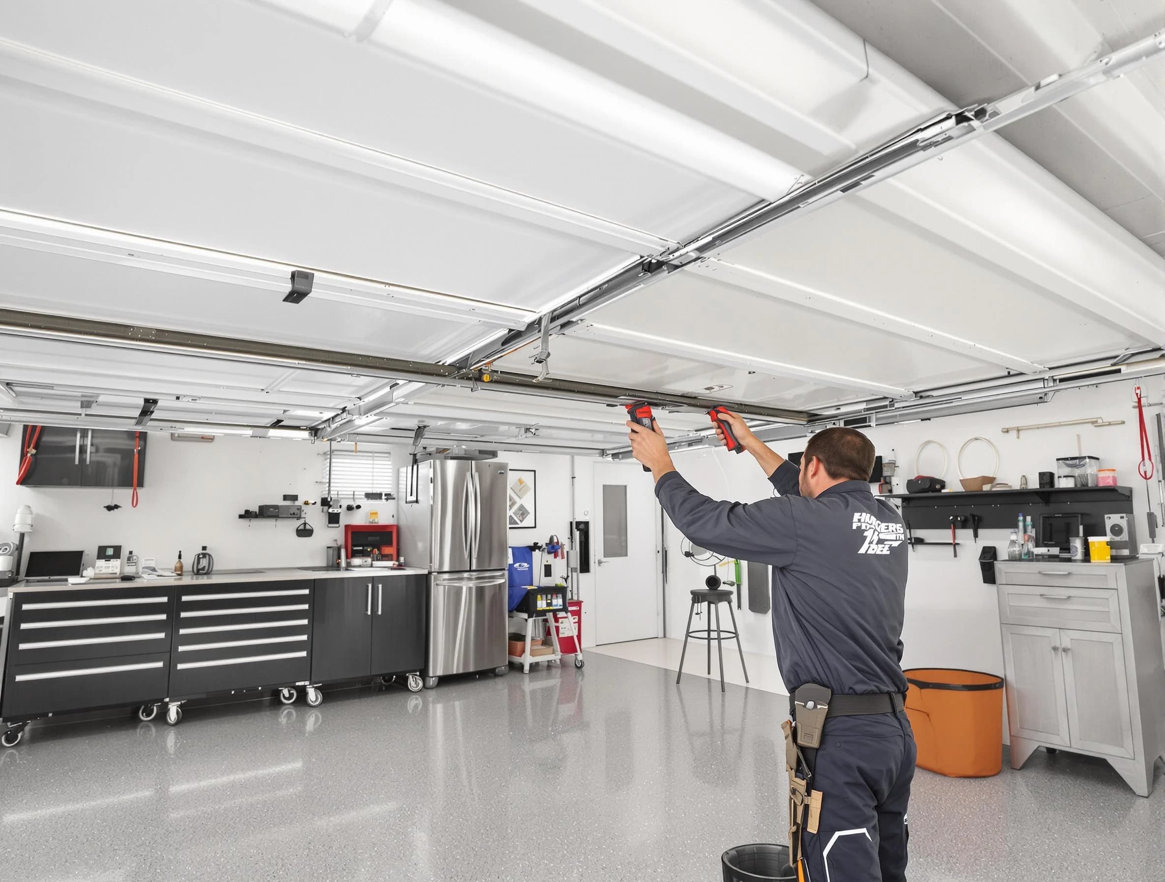 Overhead garage door repair service by Economy Garage Door Repair in Economy