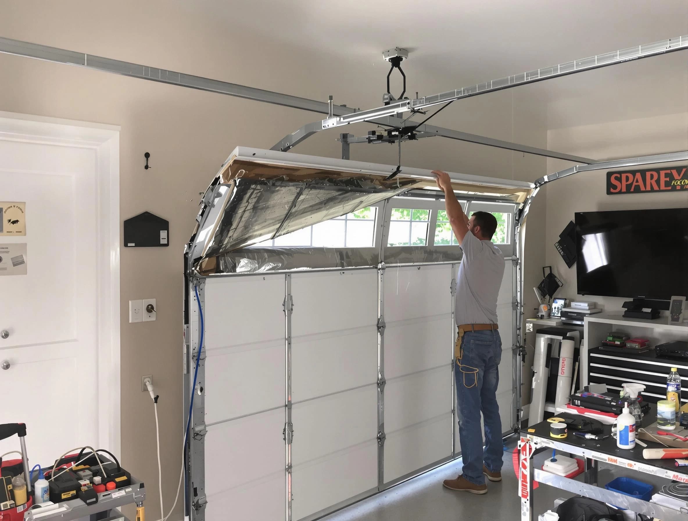 Garage door section replacement by Economy Garage Door Repair in Economy