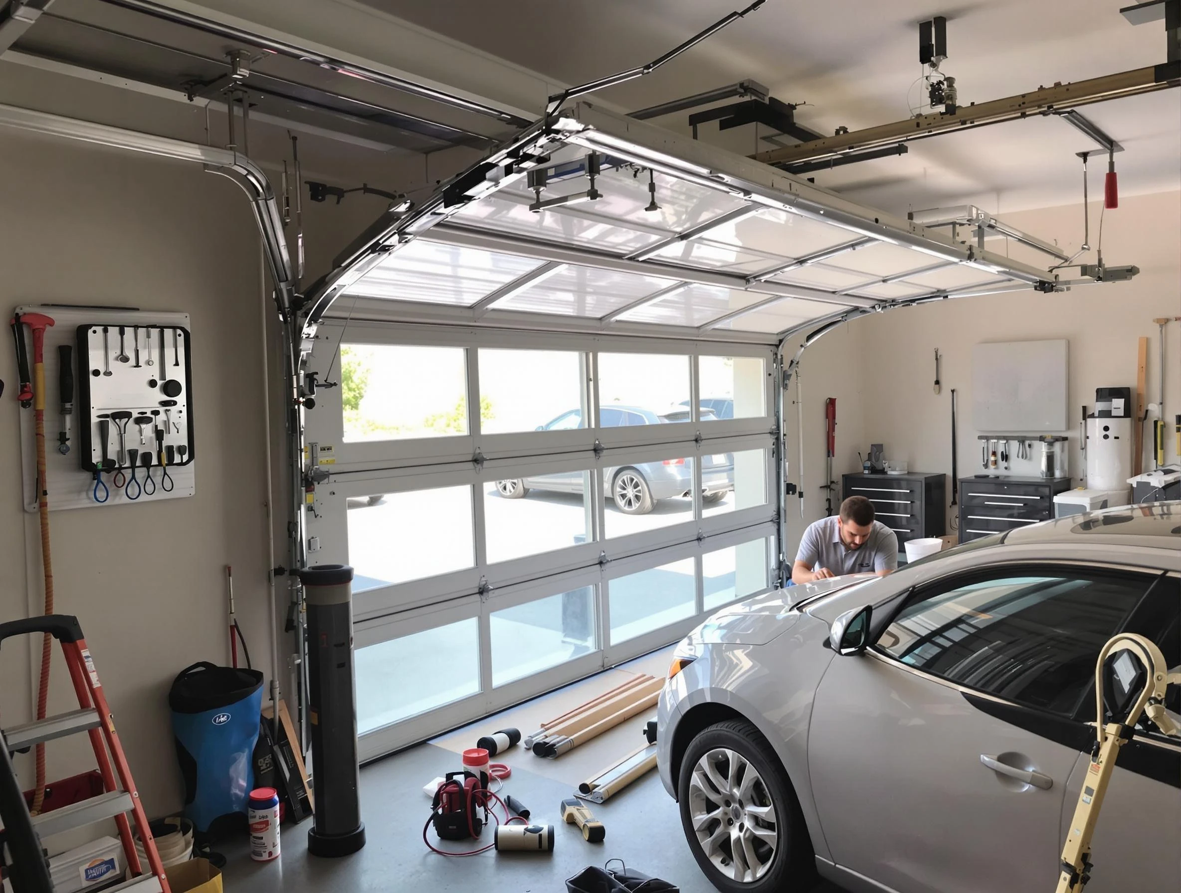 Garage door noise reduction service by Economy Garage Door Repair in Economy